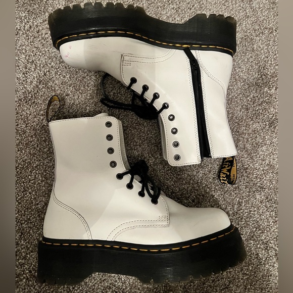 Dr. Martens Jadon White Platform Boots - Picture 3 of 7
